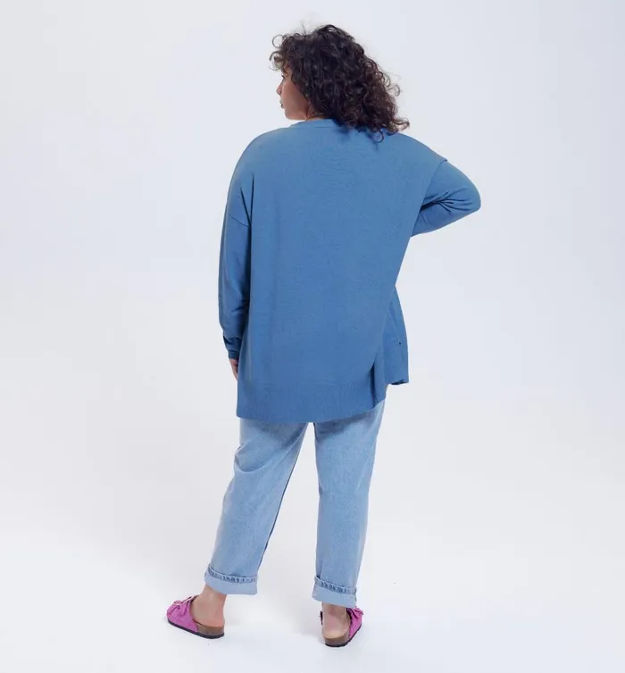 Women Lightweight Knit Cardigan 8211 Blue Promod Jumpers And Cardigans Women Lightweight Knit Cardigan 8211 Blue Promod Jumpers And Cardigans