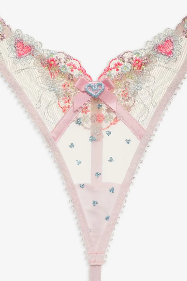 Women Lingerie For Love and Lemons Gabriella Thong Panty Blue Women Lingerie For Love and Lemons Gabriella Thong Panty Blue
