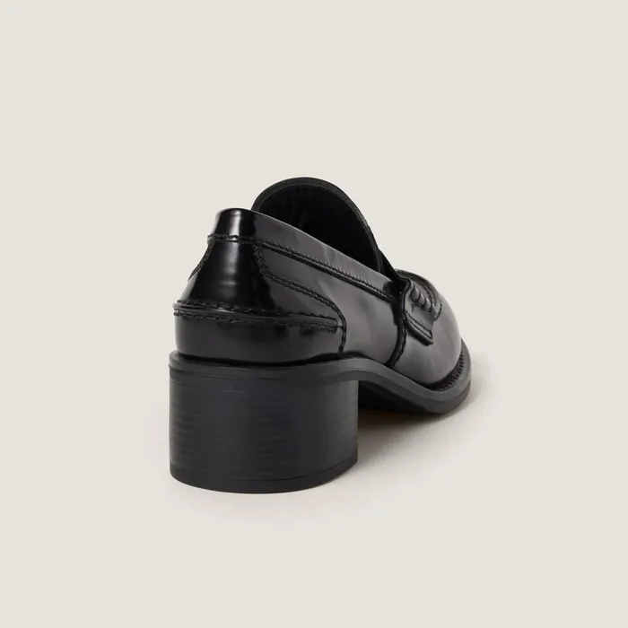 Women Loafers And LaceUps Miu Miu Brushed Leather Loafers Black Women Loafers And LaceUps Miu Miu Brushed Leather Loafers Black