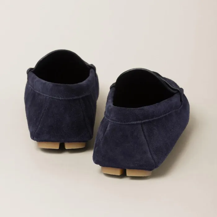 Women Loafers And LaceUps Miu Miu Suede Driving Shoes Navy Women Loafers And LaceUps Miu Miu Suede Driving Shoes Navy