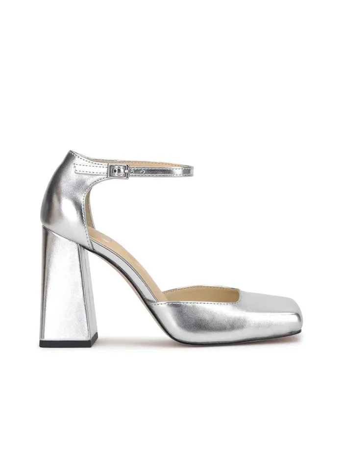 Women Lollah Block Heel Pump In Silver Jessica Simpson Pumps