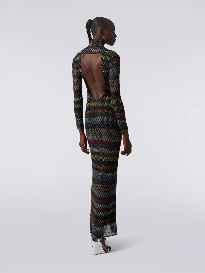 Women Long Dress In Raschel Knit Lam Viscose Multicoloured Missoni Dresses Women Long Dress In Raschel Knit Lam Viscose Multicoloured Missoni Dresses