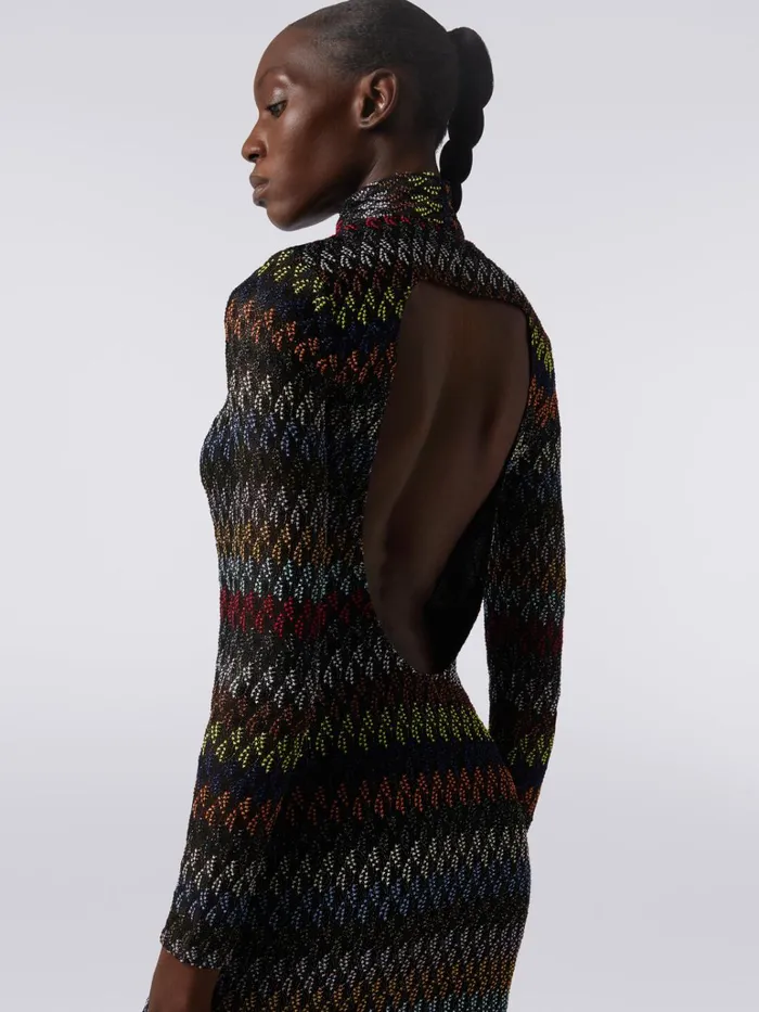Women Long Dress In Raschel Knit Lam Viscose Multicoloured Missoni Dresses Women Long Dress In Raschel Knit Lam Viscose Multicoloured Missoni Dresses