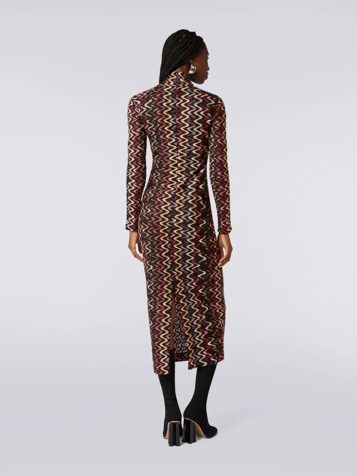 Women Long Dress In Raschel Zigzag Knit Wool And Viscose Multicoloured Missoni Dresses Women Long Dress In Raschel Zigzag Knit Wool And Viscose Multicoloured Missoni Dresses