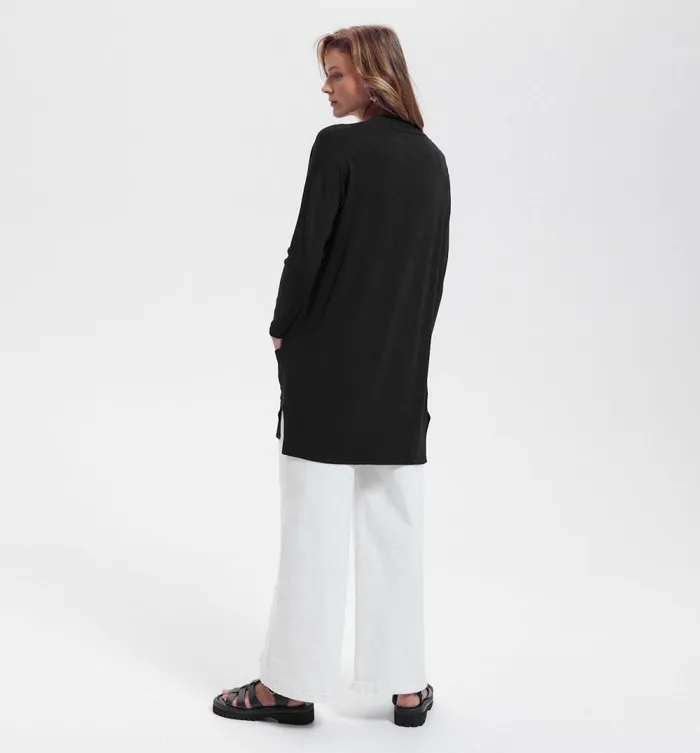 Women Long Lightweight Cardigan 8211 Black Promod Jumpers And Cardigans Women Long Lightweight Cardigan 8211 Black Promod Jumpers And Cardigans
