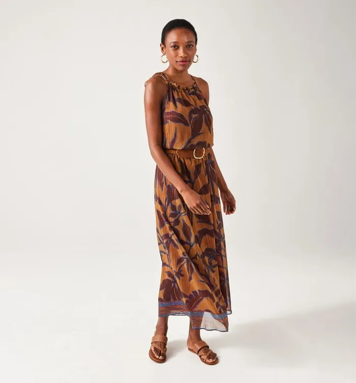 Women Long Patterned Skirt 8211 Ochre Print Promod Skirts Women Long Patterned Skirt 8211 Ochre Print Promod Skirts