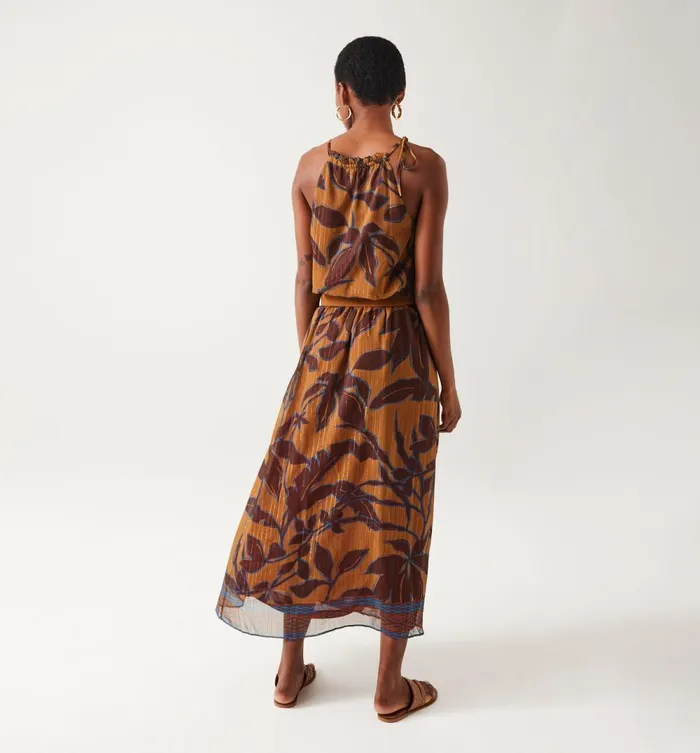 Women Long Patterned Skirt 8211 Ochre Print Promod Skirts Women Long Patterned Skirt 8211 Ochre Print Promod Skirts