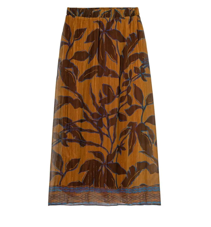 Women Long Patterned Skirt 8211 Ochre Print Promod Skirts Women Long Patterned Skirt 8211 Ochre Print Promod Skirts