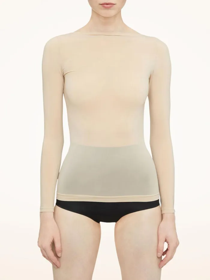 Women Longsleeved Tops Wolford Buenos Aires Top Long Sleeves Cafe Au Lait