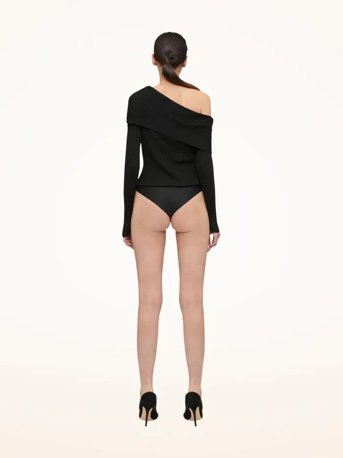 Women Longsleeve Bodies Wolford Contoured Ribs Body Black
