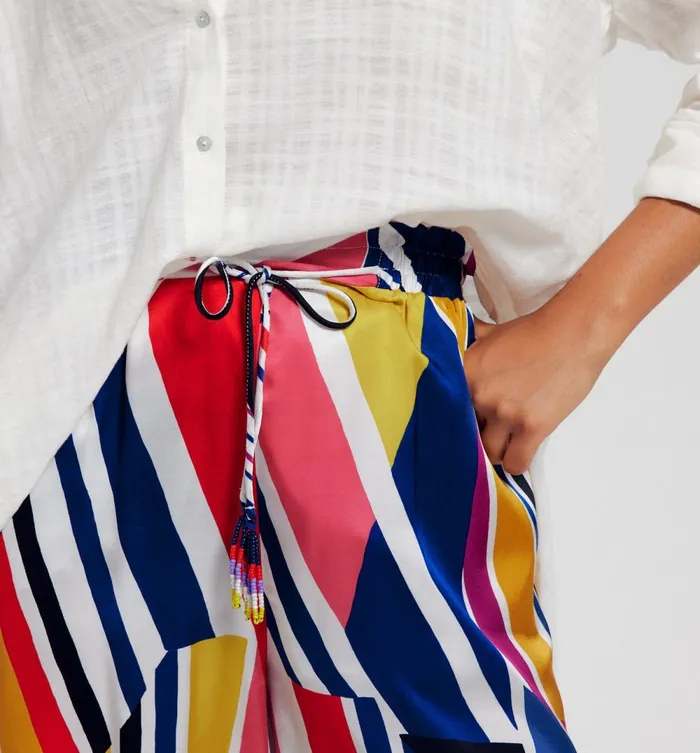Women Loose Patterned Satin Shorts 8211 Multicolour Print Promod Shorts Women Loose Patterned Satin Shorts 8211 Multicolour Print Promod Shorts