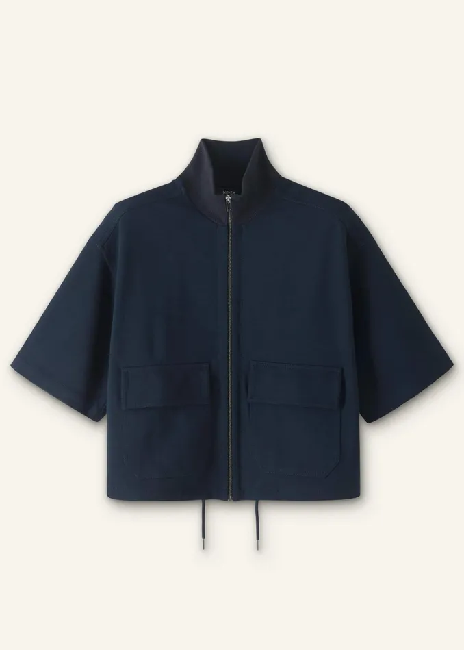 Women Luxe Travel Tailoring Layering Jacket Navy MEEM