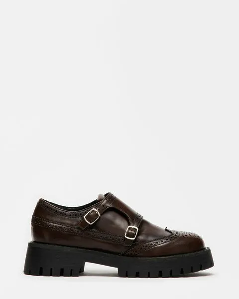 Women LYNDELL BROWN LEATHER Brown Leather Steve Madden Loafers and Flats