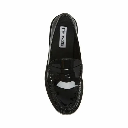 Women MADELYN BLACK PATENT Black Patent Steve Madden Loafers and Flats Women MADELYN BLACK PATENT Black Patent Steve Madden Loafers and Flats