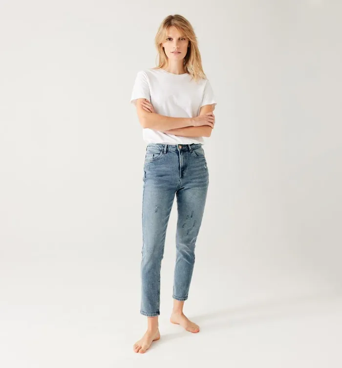 Women Marcel HighWaist Mom Jeans 8211 Medium Denim Promod Jeans Women Marcel HighWaist Mom Jeans 8211 Medium Denim Promod Jeans