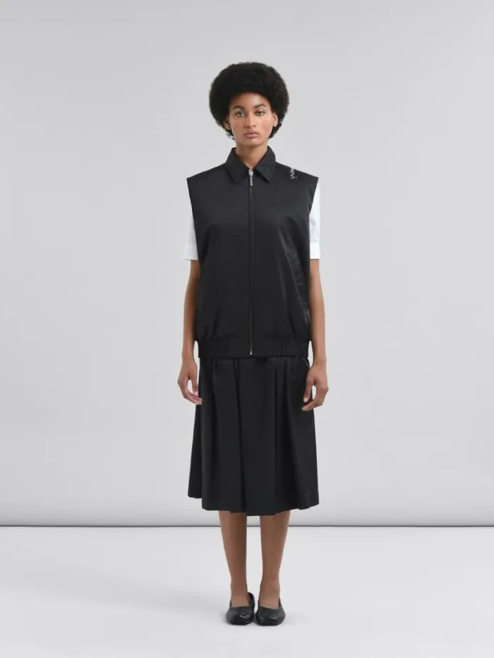 Women Marni Coats and Jackets Taffeta Bomber Vest With Marni Symbol