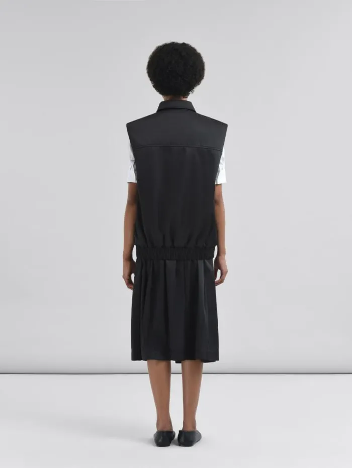 Women Marni Coats and Jackets Taffeta Bomber Vest With Marni Symbol