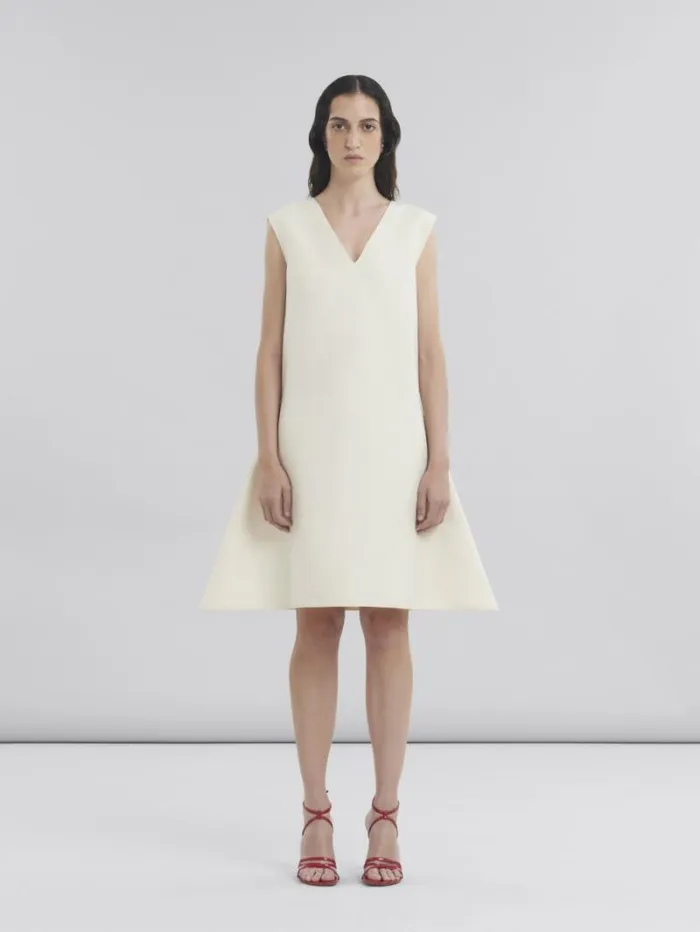 Women Marni Dresses Loose Fit Cotton Dress With Marni Symbol