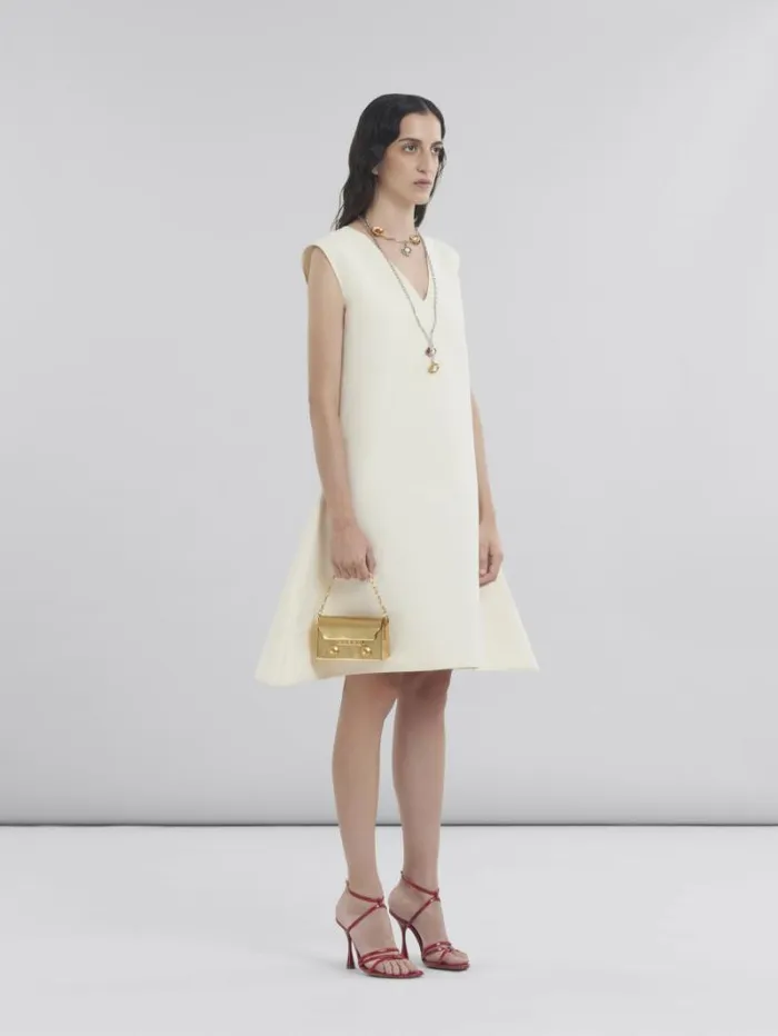 Women Marni Dresses Loose Fit Cotton Dress With Marni Symbol