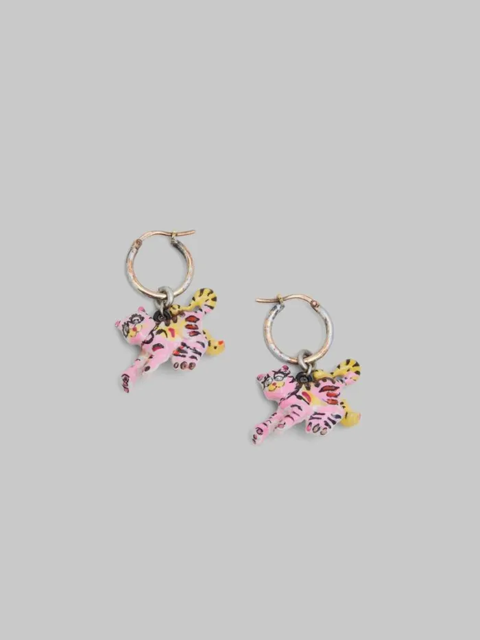 Women Marni Earrings Hook Earrings With Tiger Pendants