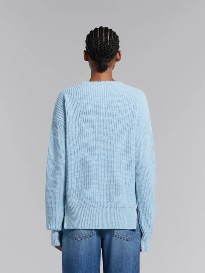 Women Marni Knitwear Blue Moulin Jumper With Mending