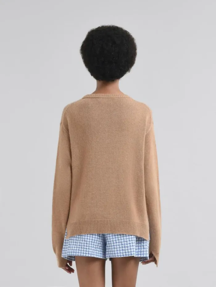 Women Marni Knitwear Boxy Cashmere Jumper With Marni Symbol