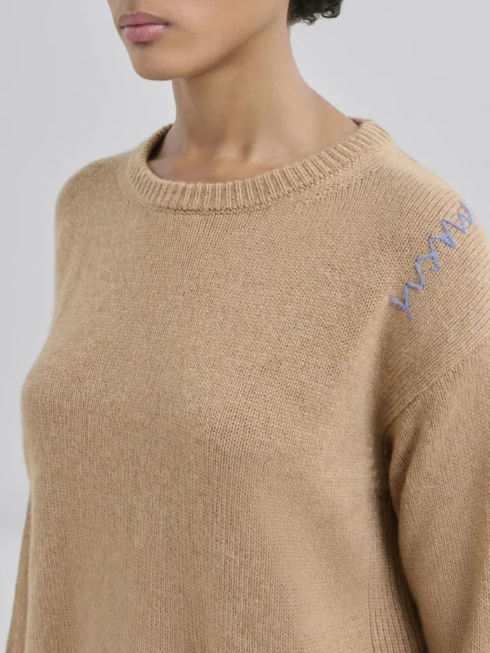 Women Marni Knitwear Boxy Cashmere Jumper With Marni Symbol
