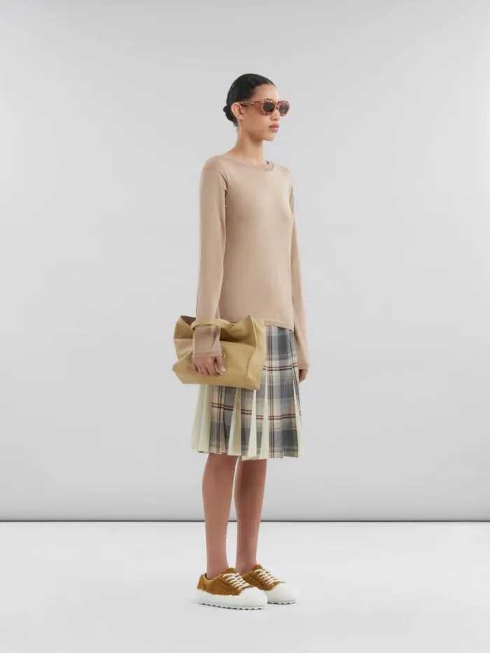 Women Marni Knitwear Oat WoolSilk CrewNeck Jumper With Marni Mending