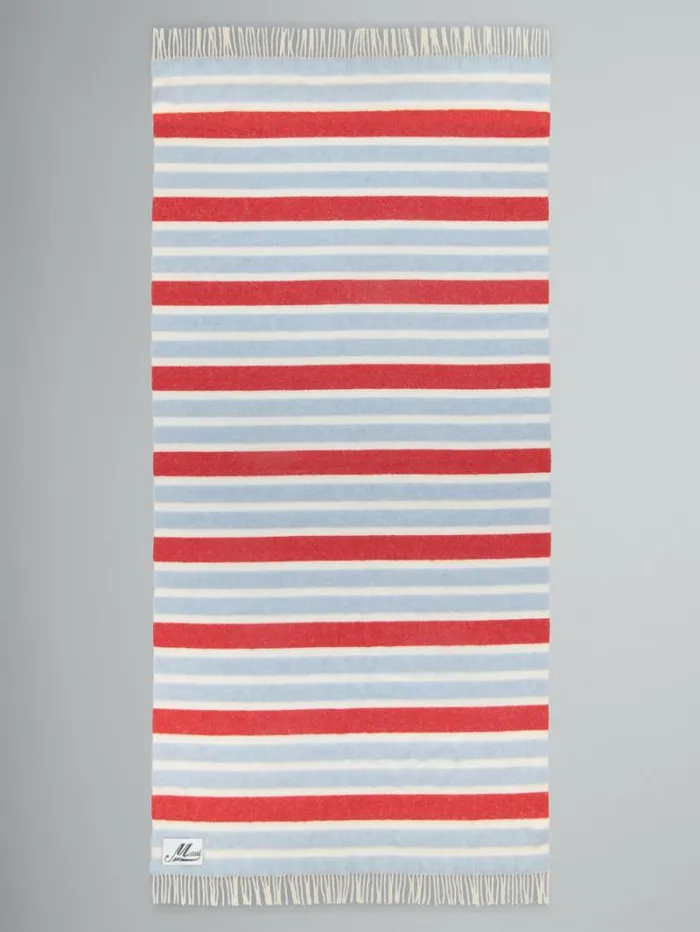 Women Marni Other Accessories Light Blue And Red Striped Wool And Alpaca Throw