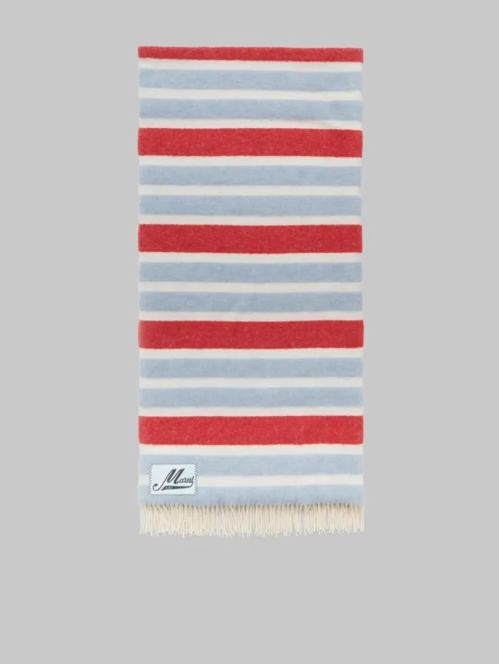 Women Marni Other Accessories Light Blue And Red Striped Wool And Alpaca Throw