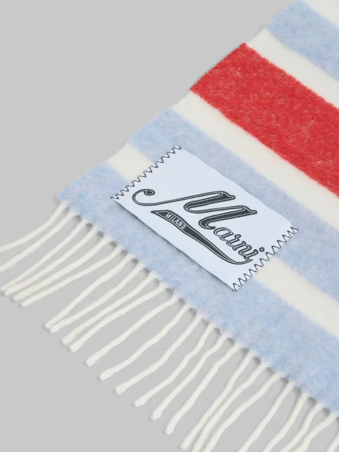 Women Marni Other Accessories Light Blue And Red Striped Wool And Alpaca Throw