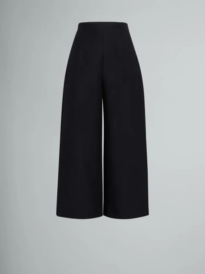 Women Marni Pants Black Cady Cropped Trousers