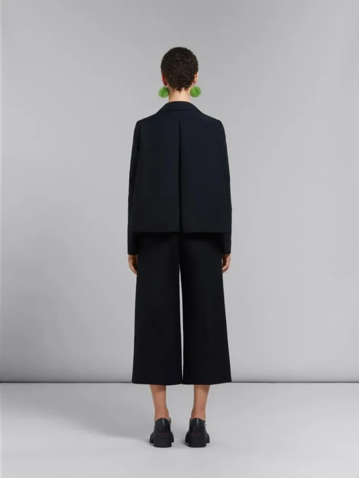 Women Marni Pants Black Cady Cropped Trousers