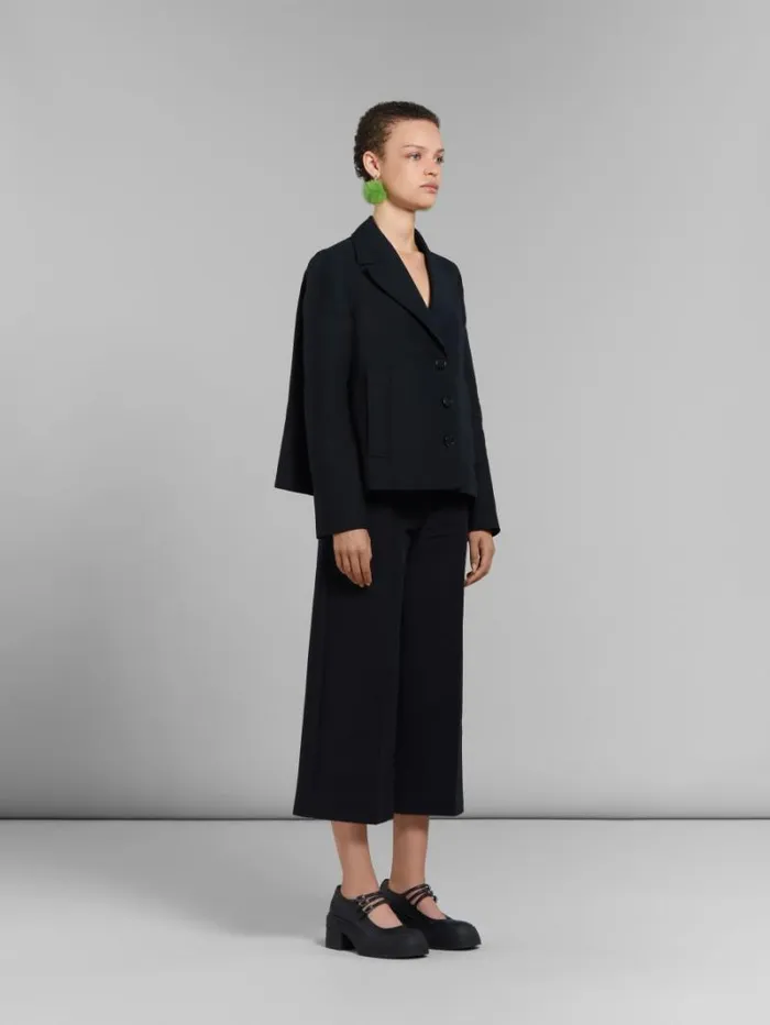 Women Marni Pants Black Cady Cropped Trousers
