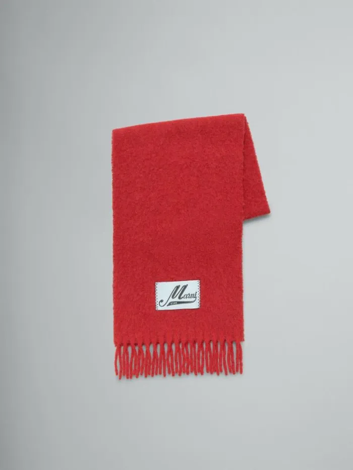 Women Marni Scarves Red Alpaca Scarf