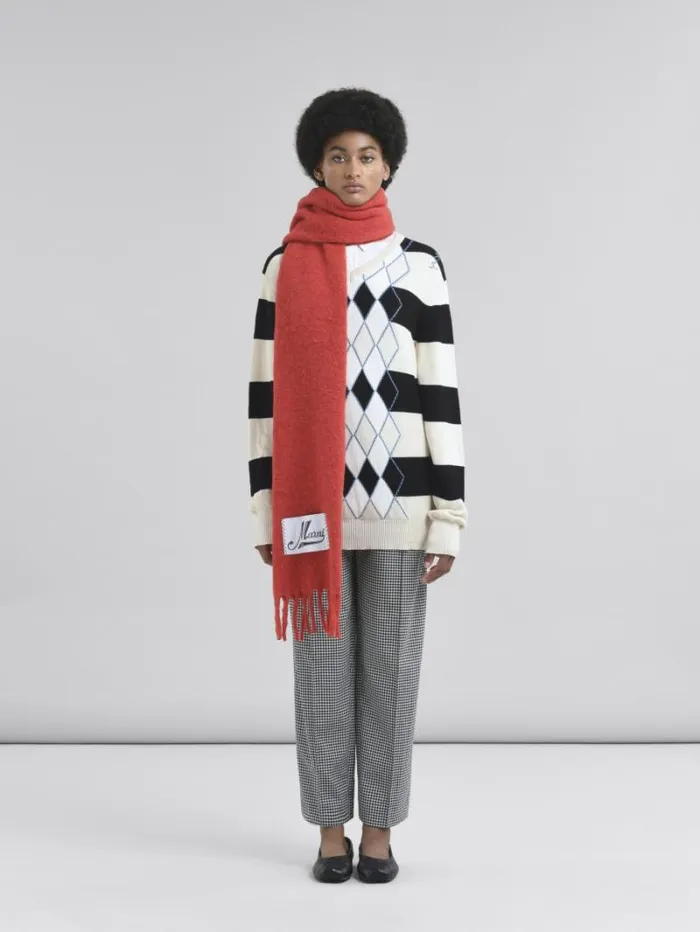 Women Marni Scarves Red Alpaca Scarf