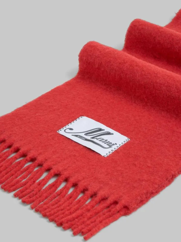 Women Marni Scarves Red Alpaca Scarf