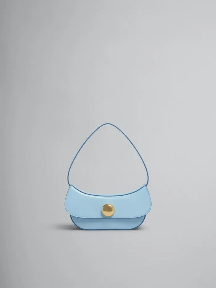 Women Marni Shoulder Bags Blue Leather Butterfly Small Hobo Bag