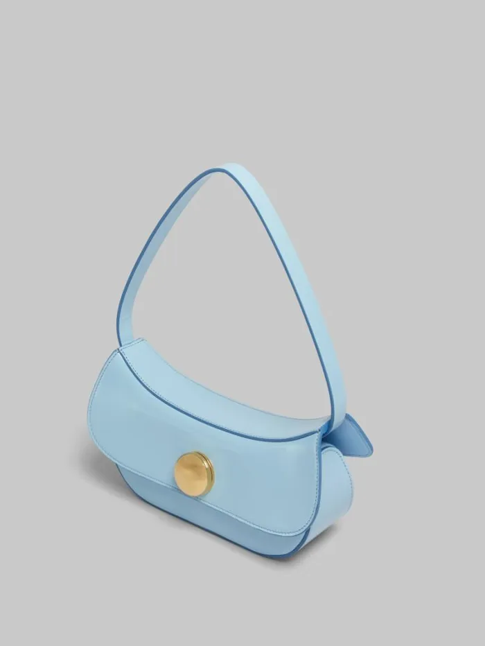 Women Marni Shoulder Bags Blue Leather Butterfly Small Hobo Bag