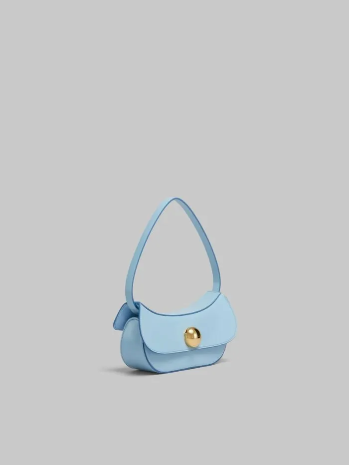 Women Marni Shoulder Bags Blue Leather Butterfly Small Hobo Bag