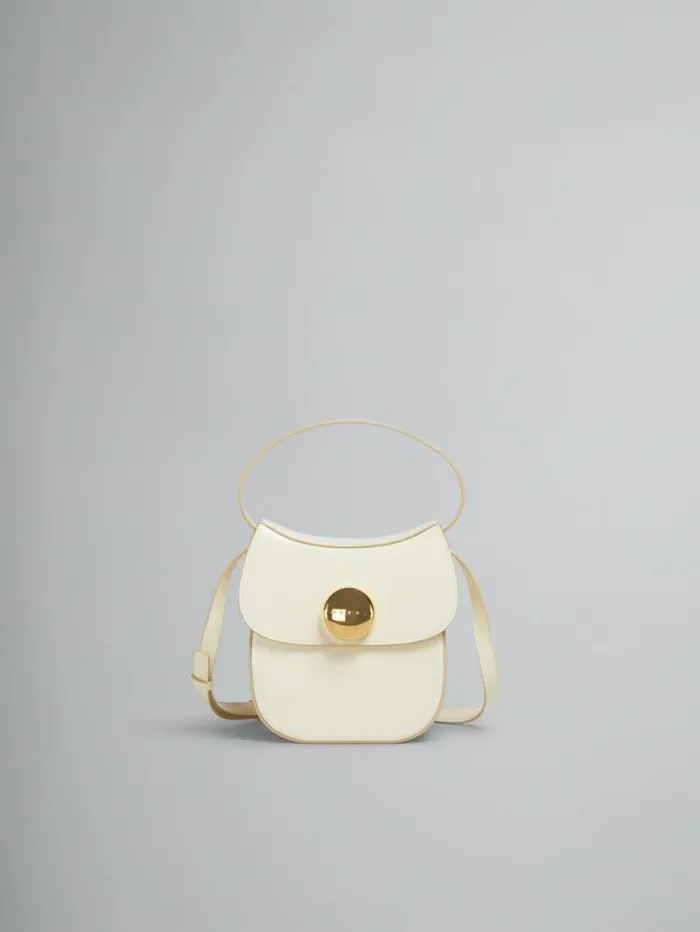 Women Marni Shoulder Bags Cream Leather Butterfly Small Handbag