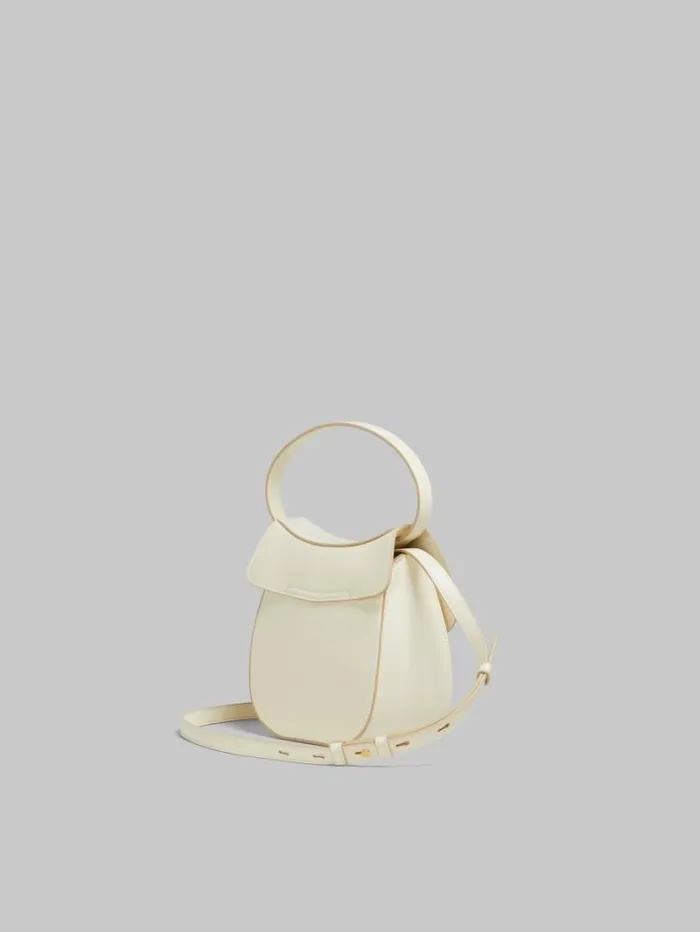 Women Marni Shoulder Bags Cream Leather Butterfly Small Handbag