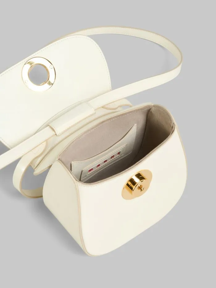 Women Marni Shoulder Bags Cream Leather Butterfly Small Handbag