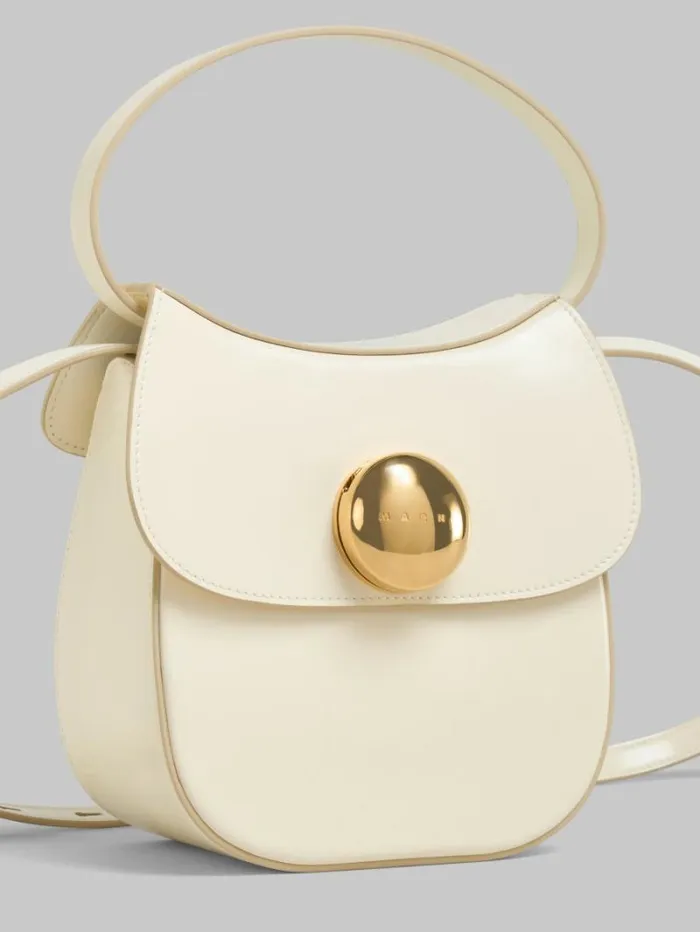 Women Marni Shoulder Bags Cream Leather Butterfly Small Handbag