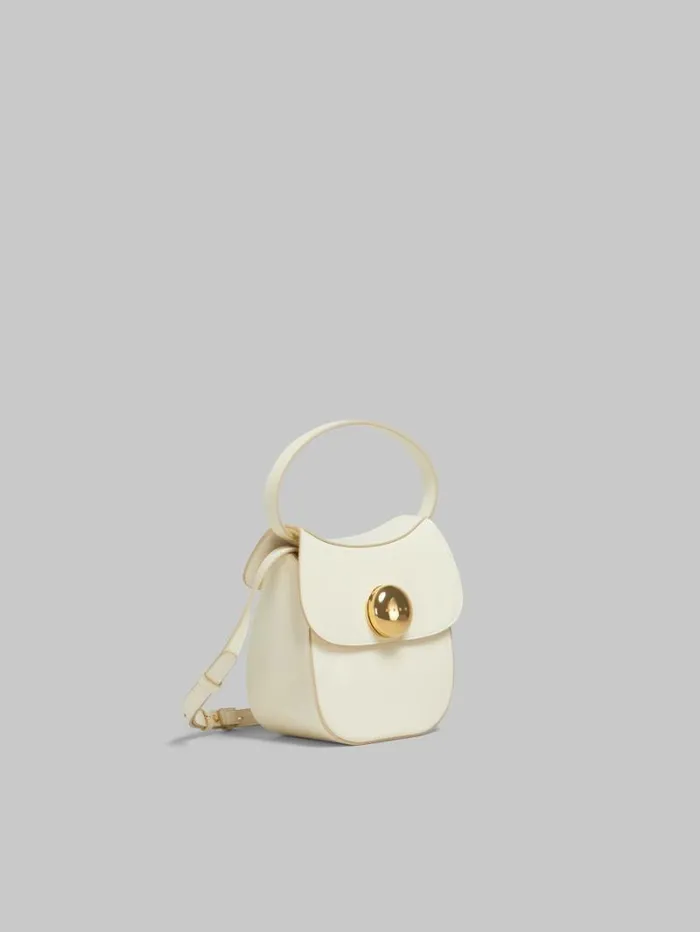 Women Marni Shoulder Bags Cream Leather Butterfly Small Handbag