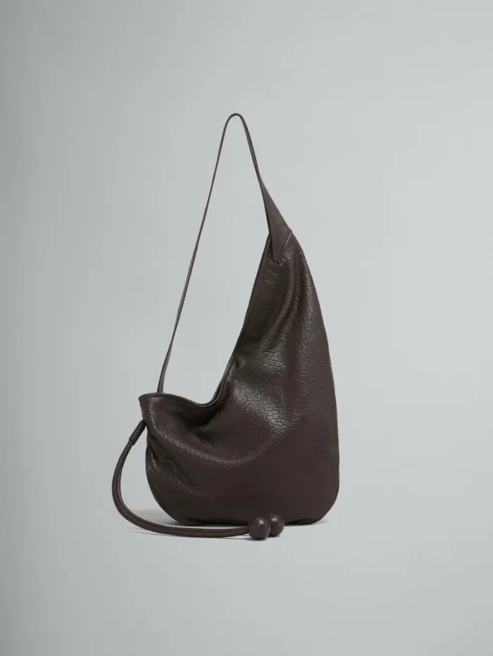 Women Marni Shoulder Bags Small Brown Nappa Hobo Bag