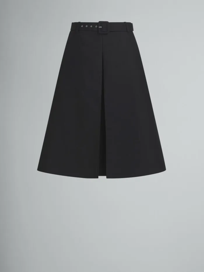 Women Marni Skirts Black Cotton ALine Skirt With Marni Symbol