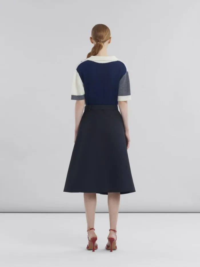Women Marni Skirts Black Cotton ALine Skirt With Marni Symbol