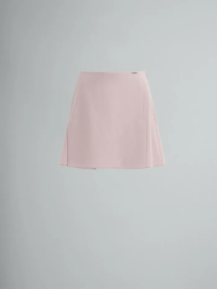 Women Marni Skirts Pink Stretch Wool Mini Skirt