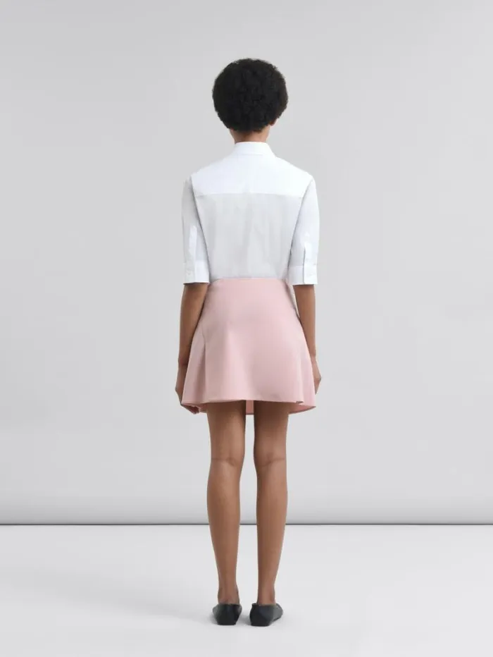 Women Marni Skirts Pink Stretch Wool Mini Skirt